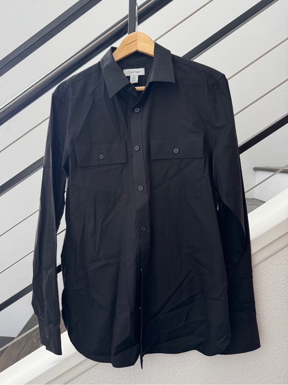 Calvin Klein Black Men's Lightweight Button Down Shirt